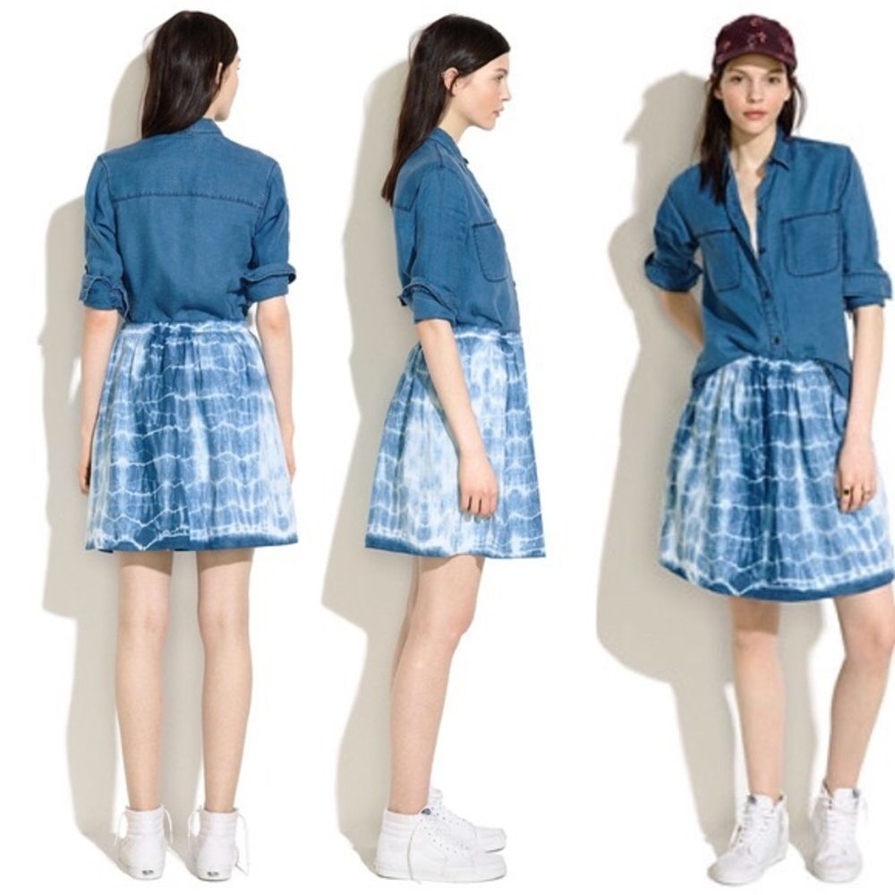 Madewell Tie Dye Shibori Linen Skirt